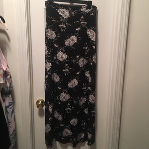 Floral Black Maxi Skirt